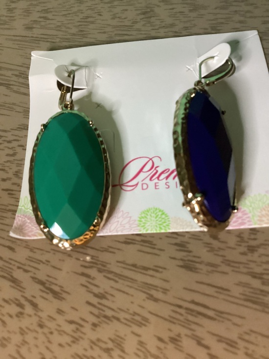 Premier Designs Jewelry - Premier Designs Cece Reversible Gold Tone Earrings Lapis Blue/Turquoise New